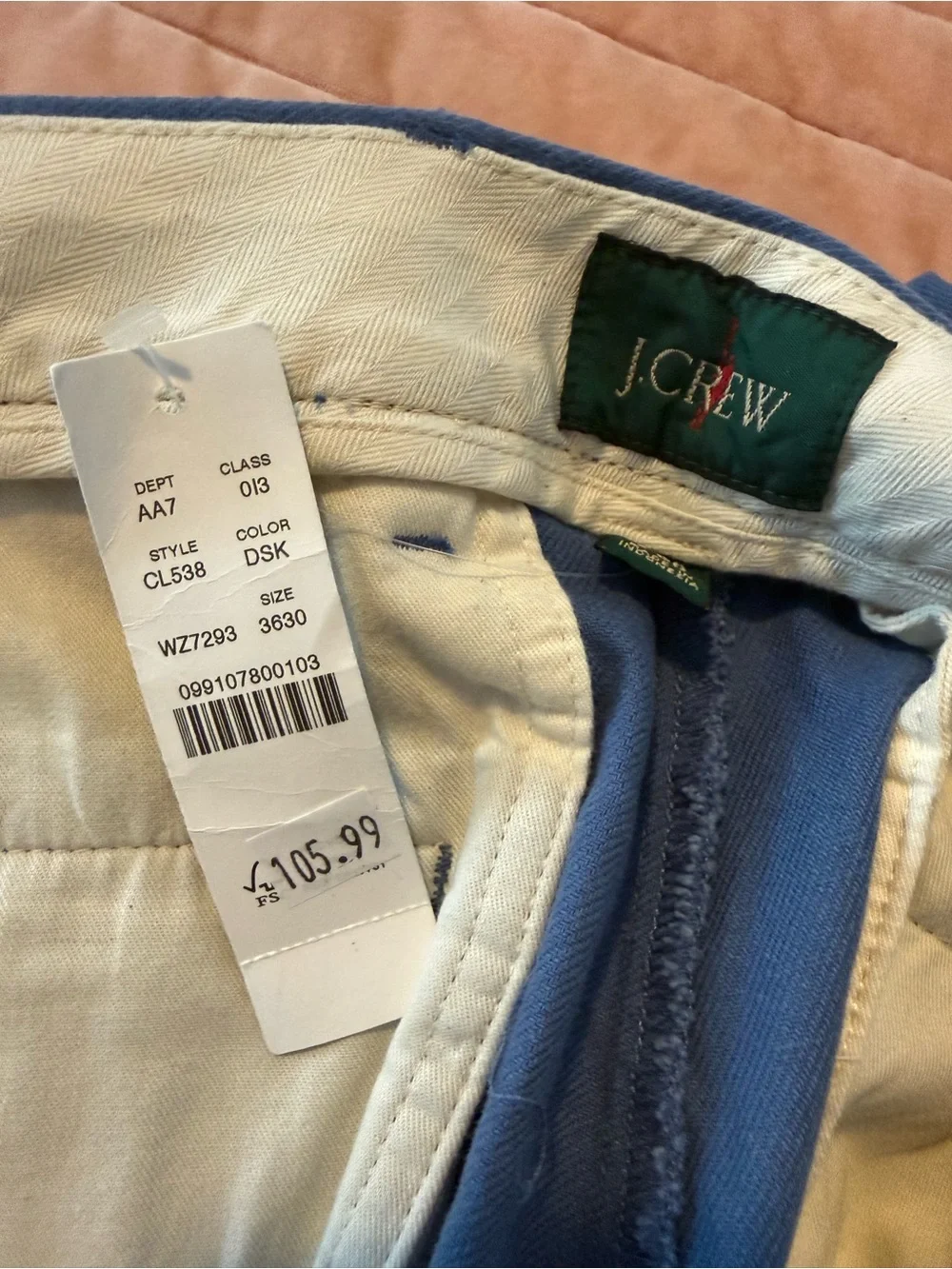J.Crew NWT Straight-fit creased stretch cotton-blend twill trouser - 36x30